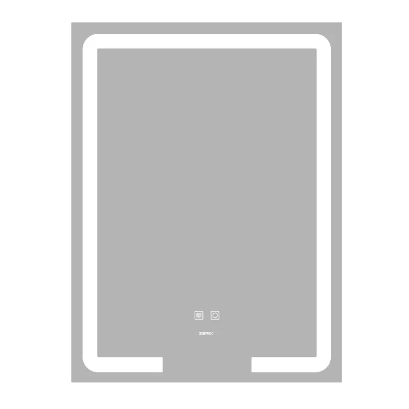 фото Дзеркало ZERIX PRIME MR02-50x80 з LED Touch, Anti-fog, димером, рег. яскравості (ZX6052)