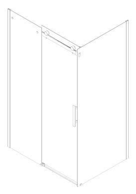 фото Бічна стінка до кабіни KOER SR SW01-90x200-TR-01 прозоре скло EASY CLEAN 8мм хром (KR5381)