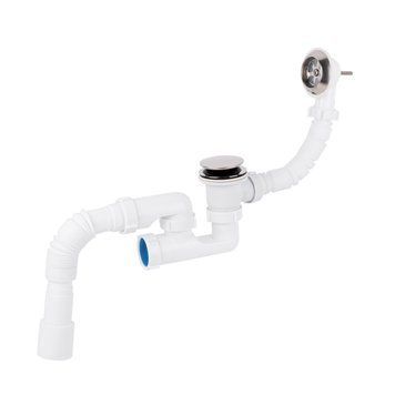 фотографія Сифон для ванни Lidz (WHI) 60 03 V002 02 з ревізією (вихід 50 мм)