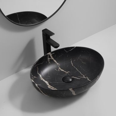 фото Раковина накладна Mixxus Premium ELLIPSE-0102 MARBLE 515х400х130mm (MP6552)