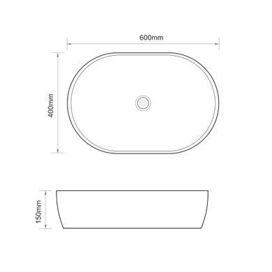 фото Раковина накладна MIXXUS PREMIUM ELLIPSE-0105 600х400х150mm (MP6563)