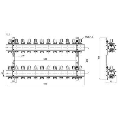 фотографія Колектор Icma 1" 12 виходів, без витратоміра №K005