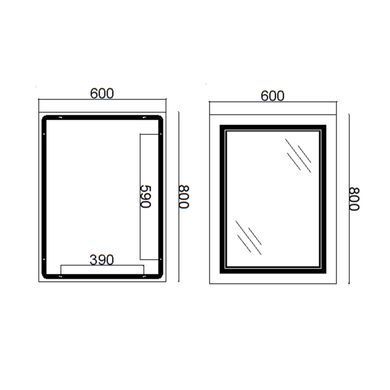фото Зеркало Qtap Cardinal 600х800 с LED-подсветкой Touch, с антизапотеванием, с диммером, рег. темп. цвета (3000-6500K) Reverse QT0478C6080