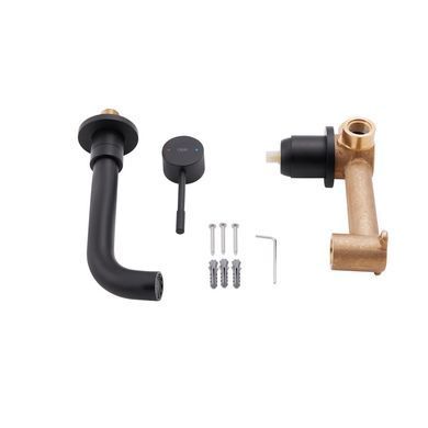 фото Смеситель для раковины Qtap Scorpio скрытого монтажа QTSCOR3050105B Black Matt