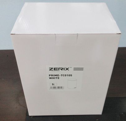 фото Відро для сміття з плавним закриттям овальне ZERIX PRIME-TC0105 WHITE 5 л (колір білий) (ZX5901)