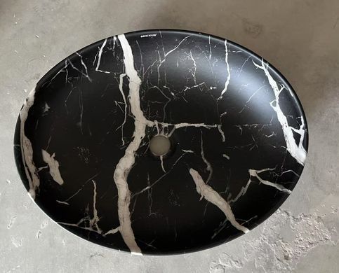 фото Раковина накладна Mixxus Premium ELLIPSE-0102 MARBLE 515х400х130mm (MP6552)