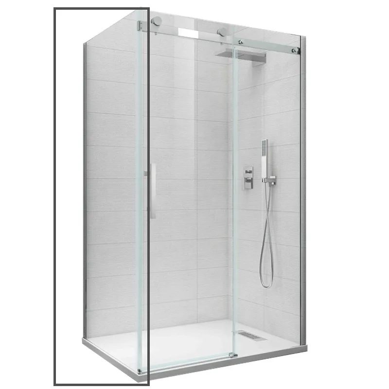 фото Бічна стінка до кабіни KOER SR SW01-90x200-TR-01 прозоре скло EASY CLEAN 8мм хром (KR5381)
