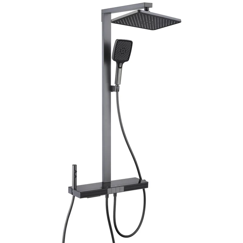 фото Душова колона з термостатичним змішувачем Mixxus Premium Next-009-J Graphite, 4 режими (MI6544)