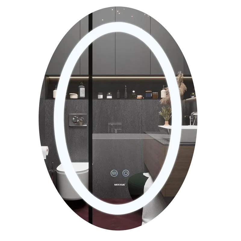 фото Дзеркало MIXXUS PLAIN MV03-50x70 з LED Touch, Anti-fog, димером, рег. яскравості (MI6664)