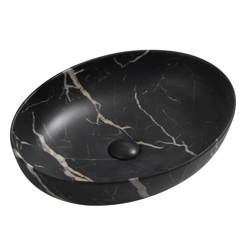 фото Раковина накладна Mixxus Premium ELLIPSE-0102 MARBLE 515х400х130mm (MP6552)