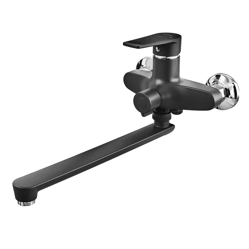 фото Змішувач для ванни PLAMIX OSCAR-006 EURO BLACK (без шланга та лійки) (Колір чорний) (PM0600)