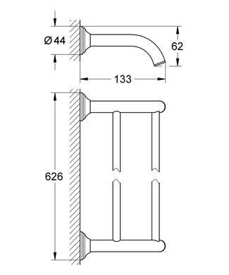 фото Подвійний тримач для рушників Grohe Essentials Authentic (40654001)