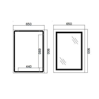 фото Зеркало Qtap Cardinal 650х900 с LED-подсветкой Touch, с антизапотеванием, с диммером, рег. темп. цвета (3000-6500K) Reverse QT0478C6590