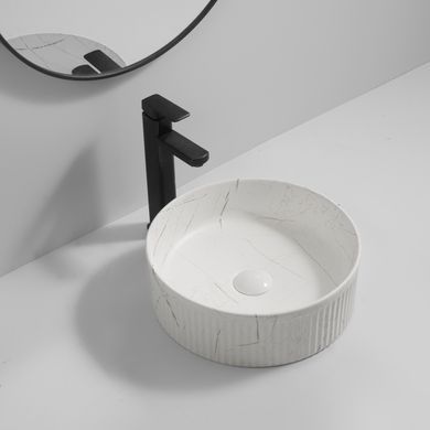 фото Раковина накладна Mixxus Premium WAVE-0102 MARBLE 370х370х130mm (MP6528)