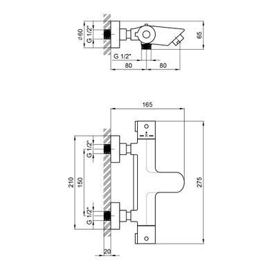 фото Смеситель для ванны Qtap Inspai-Therm термостатический QTINSCRMT300800 Chrome