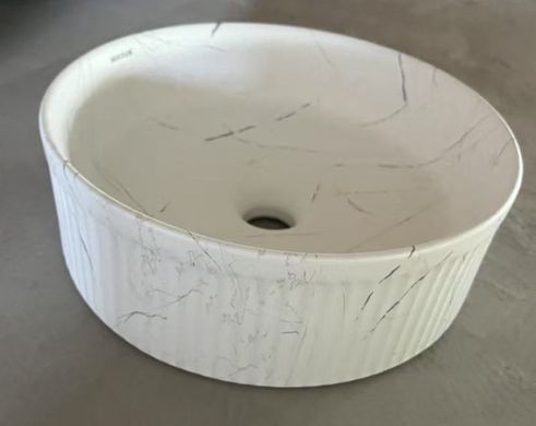 фото Раковина накладна Mixxus Premium WAVE-0102 MARBLE 370х370х130mm (MP6528)