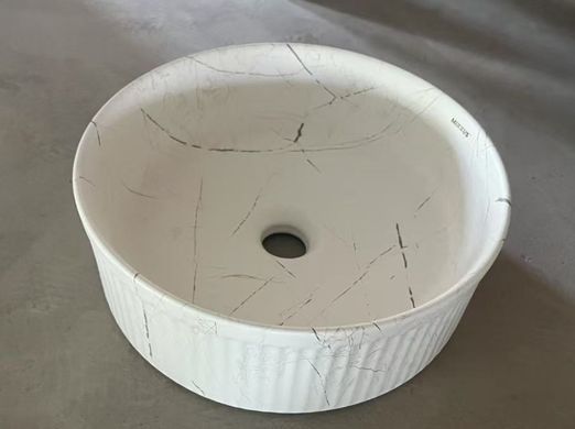 фото Раковина накладна Mixxus Premium WAVE-0102 MARBLE 370х370х130mm (MP6528)