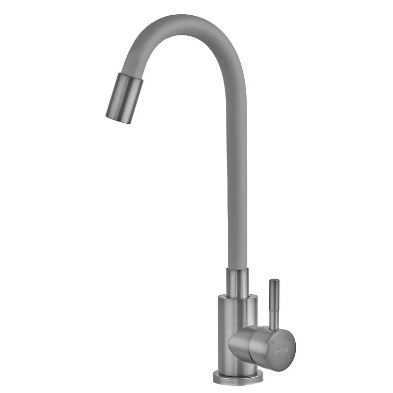 фото Змішувач для кухні MIXXUS SEO-011 GRAPHITE REFL.GRAY з силіконовим виливом з нерж.сталі SUS304, колір графіт (MI8225)