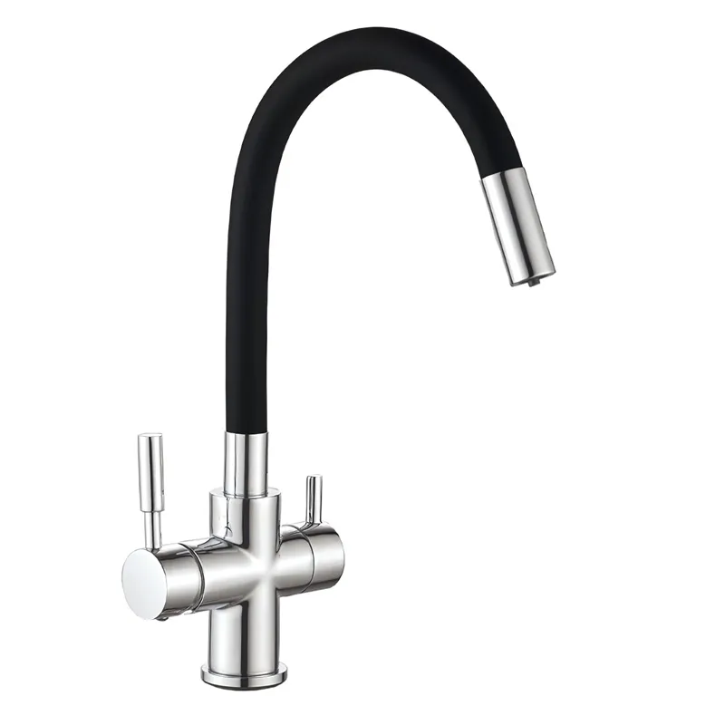 фото Кухонний змішувач на дві води Mixxus Premium Hans 021 Reflector Black (MI5934)
