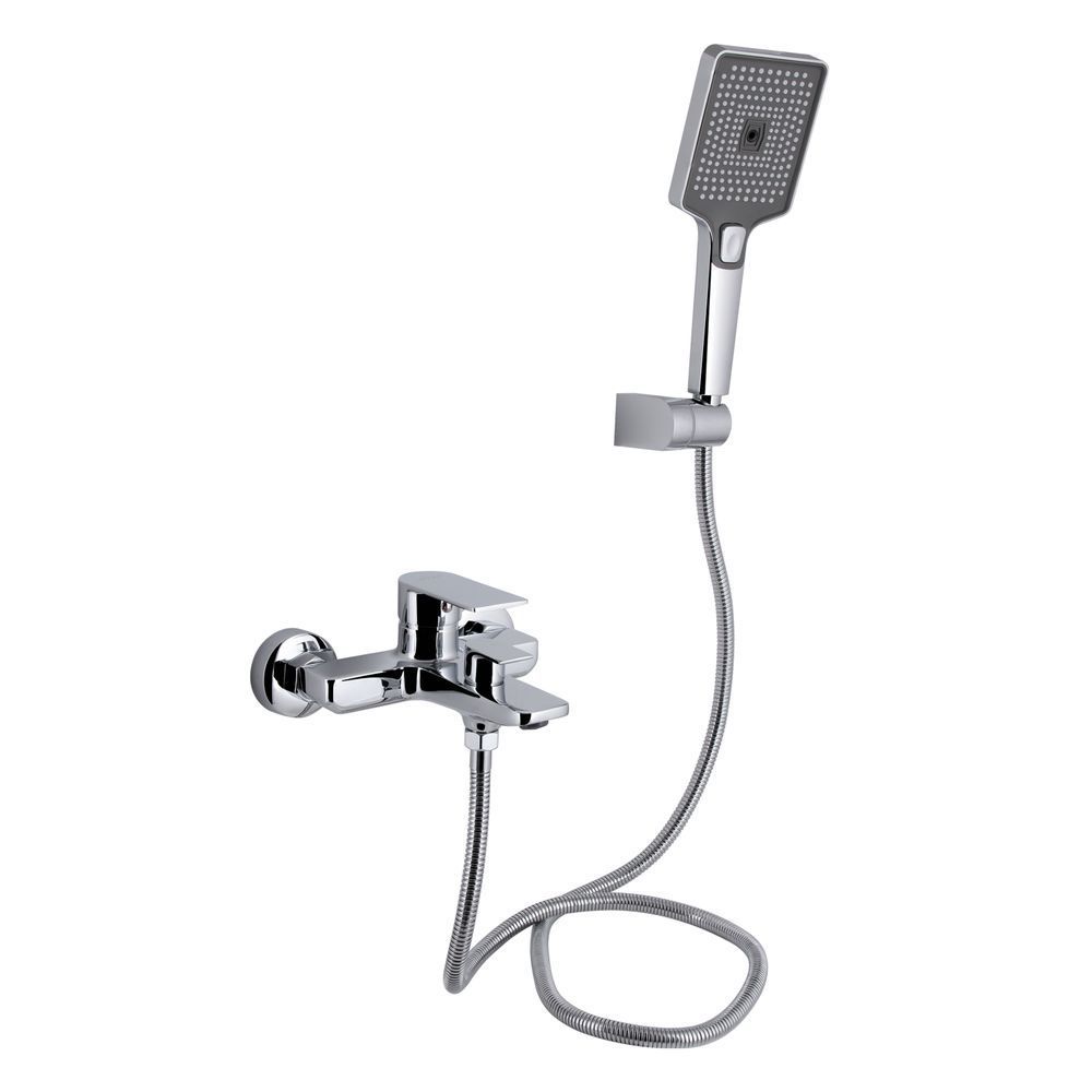 фотографія Змішувач для ванни Qtap Aries (з душовим гарнітуром) QTARI259CRM45559 Chrome