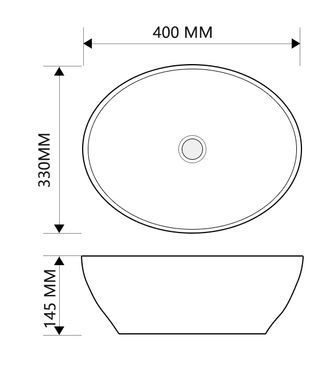 фото Раковина накладна MIXXUS PREMIUM ELLIPSE-0108 MARBLE 400х330х145mm (MP6526)