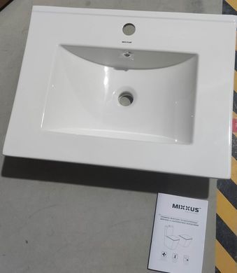 фото Раковина меблева Mixxus Premium CUBIC-1501 610х460х170mm з отвором під змішувач та переливом (MP6495)