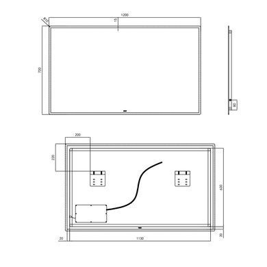 фотографія Дзеркало Qtap Tern 1200х700 з LED-підсвічуванням Sensor, QT1778140470120W
