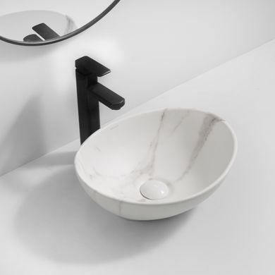 фото Раковина накладна MIXXUS PREMIUM ELLIPSE-0108 MARBLE 400х330х145mm (MP6526)