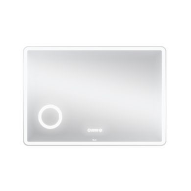фото Зеркало Qtap Crow 1000х700 с LED-подсветкой Touch, линза, цифровые часы, диммер, рег. яркости QT0578141670100W