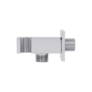 фото Подключение с держателем для шланга Qtap Spojeni прямоугольное QTCRMBH130 Chrome (Fixsit)