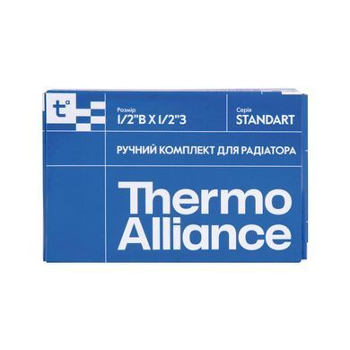 фотографія Комплект радіаторних кранів Thermo Alliance Standart 1/2" ВН кутовий TAS232W15