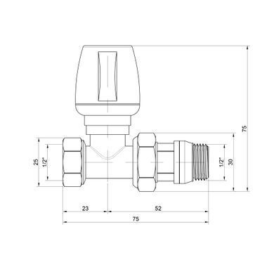 фото Кран радиаторный Icma 1/2" с антипротечкой прямой №1117
