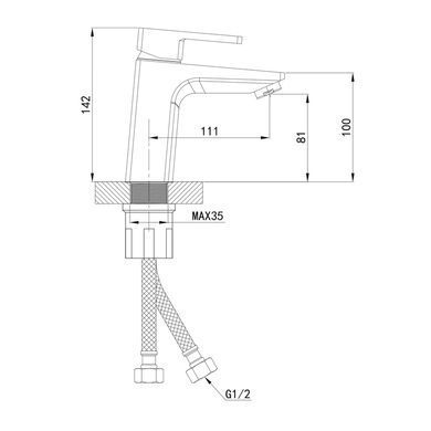 фото Змішувач для умивальника Mixxus Premium LOREN 001 NUT (MI6797)
