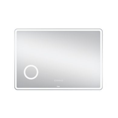 фото Зеркало Qtap Crow 1000х700 с LED-подсветкой Touch, линза, цифровые часы, диммер, рег. яркости QT0578141670100W