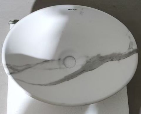 фото Раковина накладна MIXXUS PREMIUM ELLIPSE-0108 MARBLE 400х330х145mm (MP6526)