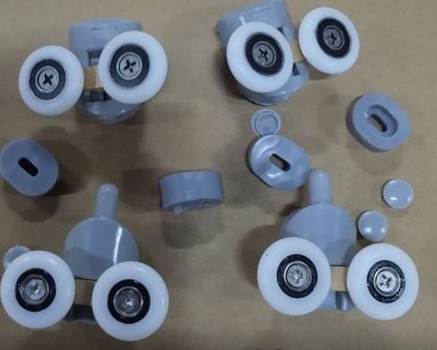 фото Комплект роликів для душових кабін подвійні колеса MIXXUS ROLLERS SCP04-2x2 GRAPHITE 2 верхні + 2 нижні колір сірий (MI8164)