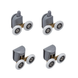фото Комплект роликів для душових кабін подвійні колеса MIXXUS ROLLERS SCP04-2x2 GRAPHITE 2 верхні + 2 нижні колір сірий (MI8164)