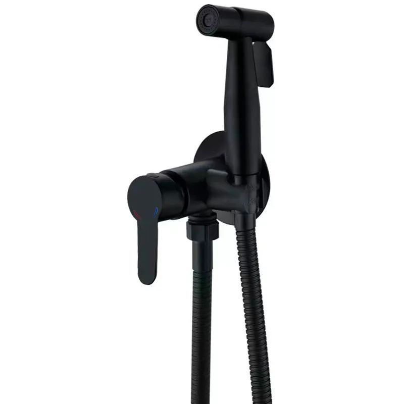 фотографія Змішувач для гігієнічного душу ZERIX DAX-333 BLACK (з лійка) з нерж.сталі SUS304 (ZX4830)