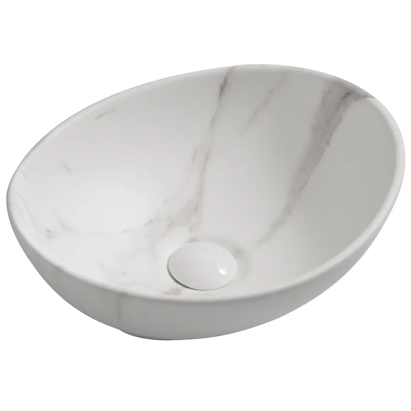 фото Раковина накладна MIXXUS PREMIUM ELLIPSE-0108 MARBLE 400х330х145mm (MP6526)