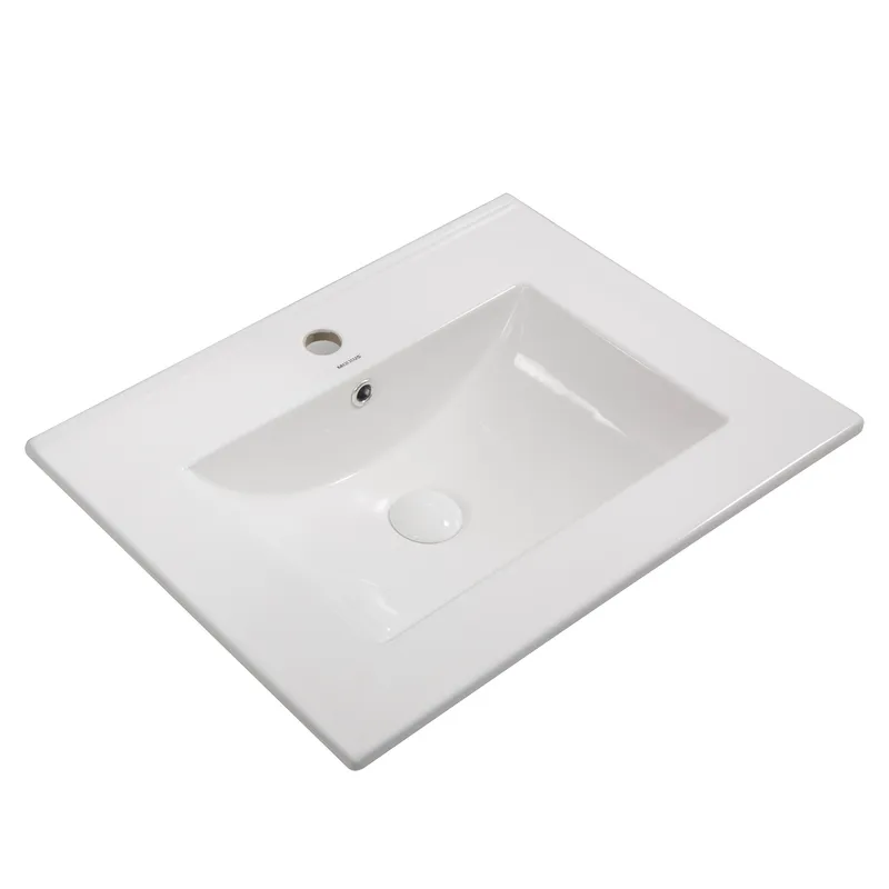 фото Раковина меблева Mixxus Premium CUBIC-1501 610х460х170mm з отвором під змішувач та переливом (MP6495)