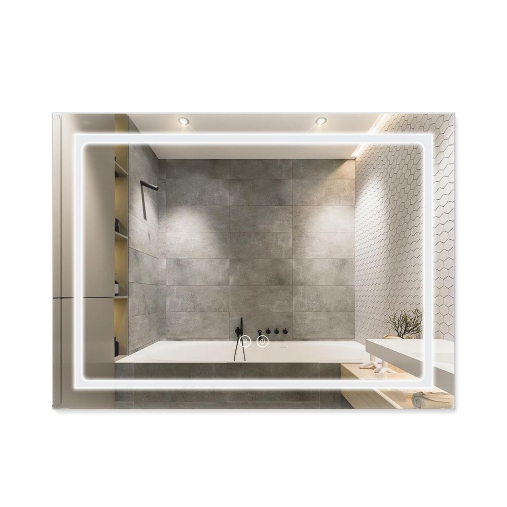 фото Зеркало Qtap Mideya (DC-F904) 800х600 с LED-подсветкой Touch, с диммером QT2078F904W