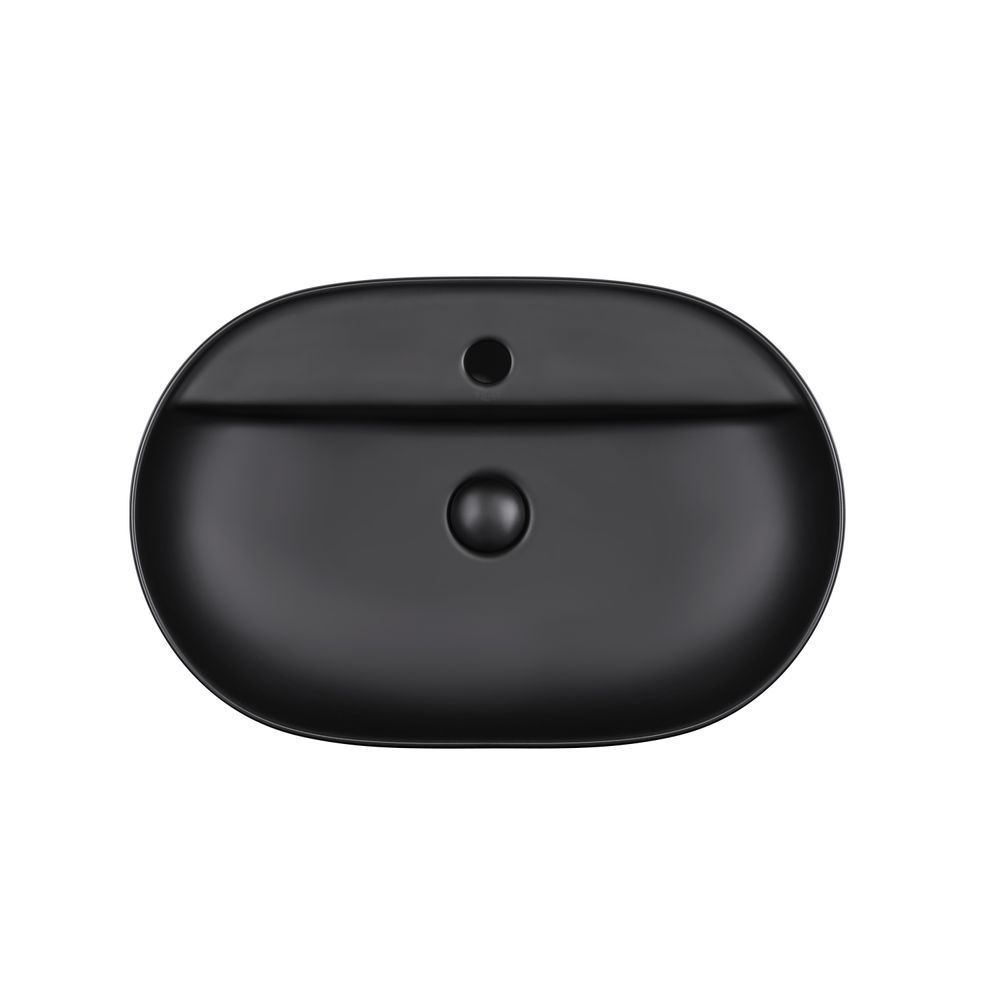 фото Раковина-чаша Qtap Scorpio 610x400x120 Matt black с донным клапаном QT142203MBMB