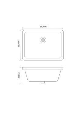 фото Раковина врізна під стільницю MIXXUS PREMIUM STYLE-1701 510х380х200mm з переливом (MP6567)