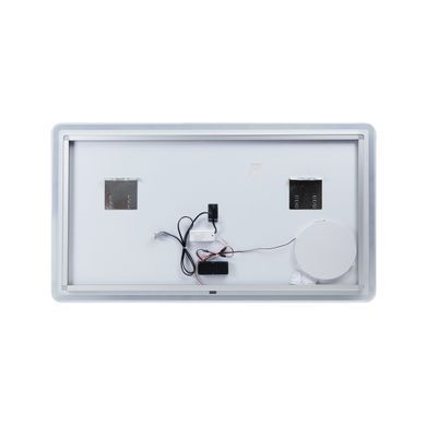 фотографія Дзеркало Qtap Crow 1200х700 з LED-підсвічуванням Touch, лінза, цифровий годинник, димер, рег. яскравості QT0578141670120W