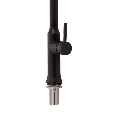 фото Смеситель для кухни Qtap Baruska с выдвижным изливом QTBAR9137103UB Black Matt