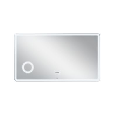 фотографія Дзеркало Qtap Crow 1200х700 з LED-підсвічуванням Touch, лінза, цифровий годинник, димер, рег. яскравості QT0578141670120W