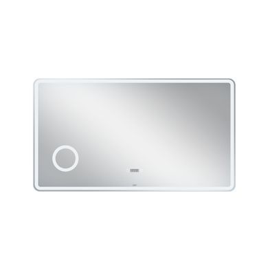 фотографія Дзеркало Qtap Crow 1200х700 з LED-підсвічуванням Touch, лінза, цифровий годинник, димер, рег. яскравості QT0578141670120W