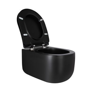 фотографія Унітаз підвісний Qtap Taurus безободковий з сидінням Soft-close QT2433084EUQMB