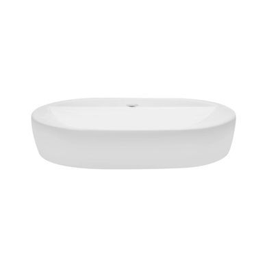 фото Комплект Qtap Scorpio: Раковина накладная овальная 610x400x120 мм White + Донный клапан PU02