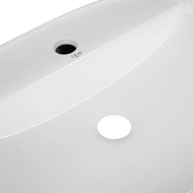 фото Комплект Qtap Scorpio: Раковина накладная овальная 610x400x120 мм White + Донный клапан PU02